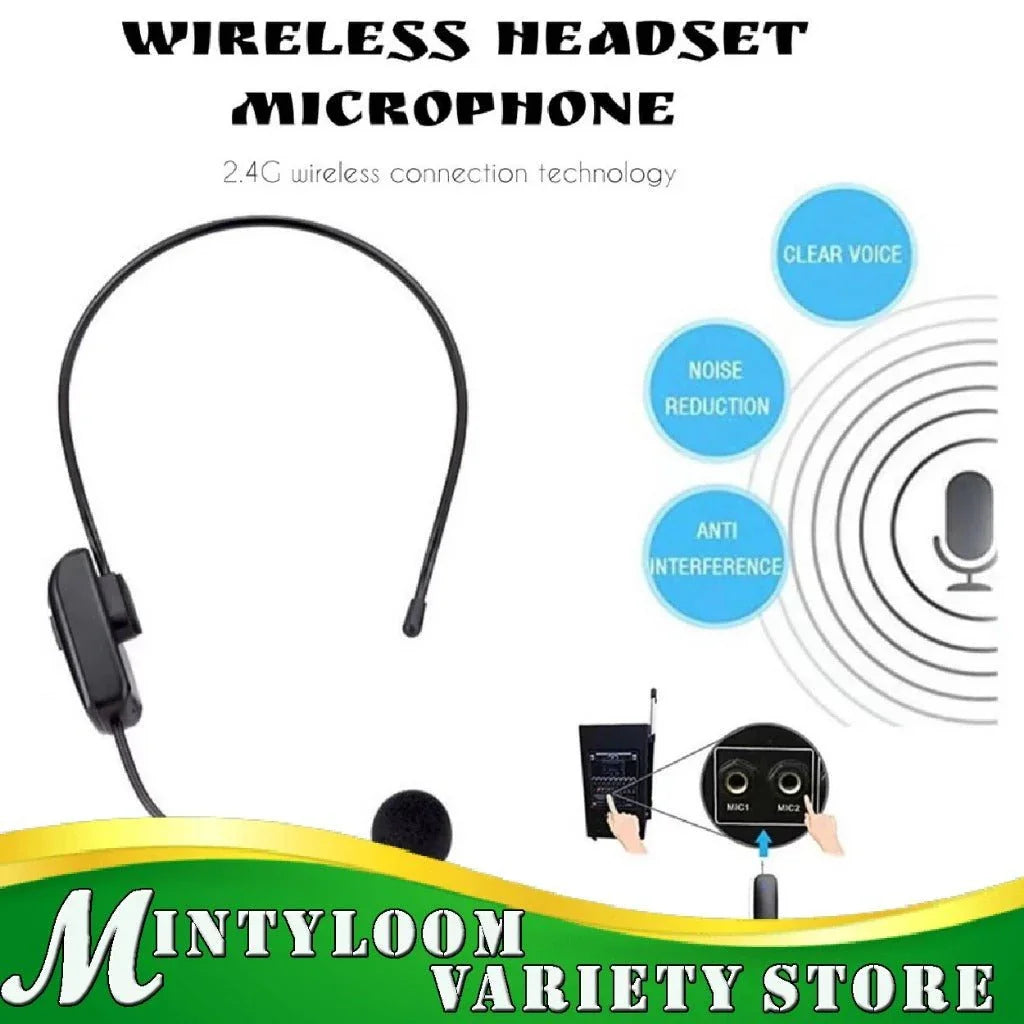 Ay101 Wireless Head Microphone Rechargeable - Happydeals.lk