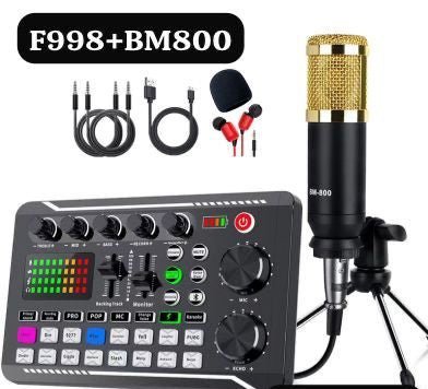 F998+Bm800 condenser microphone Brandnew - Happydeals.lk