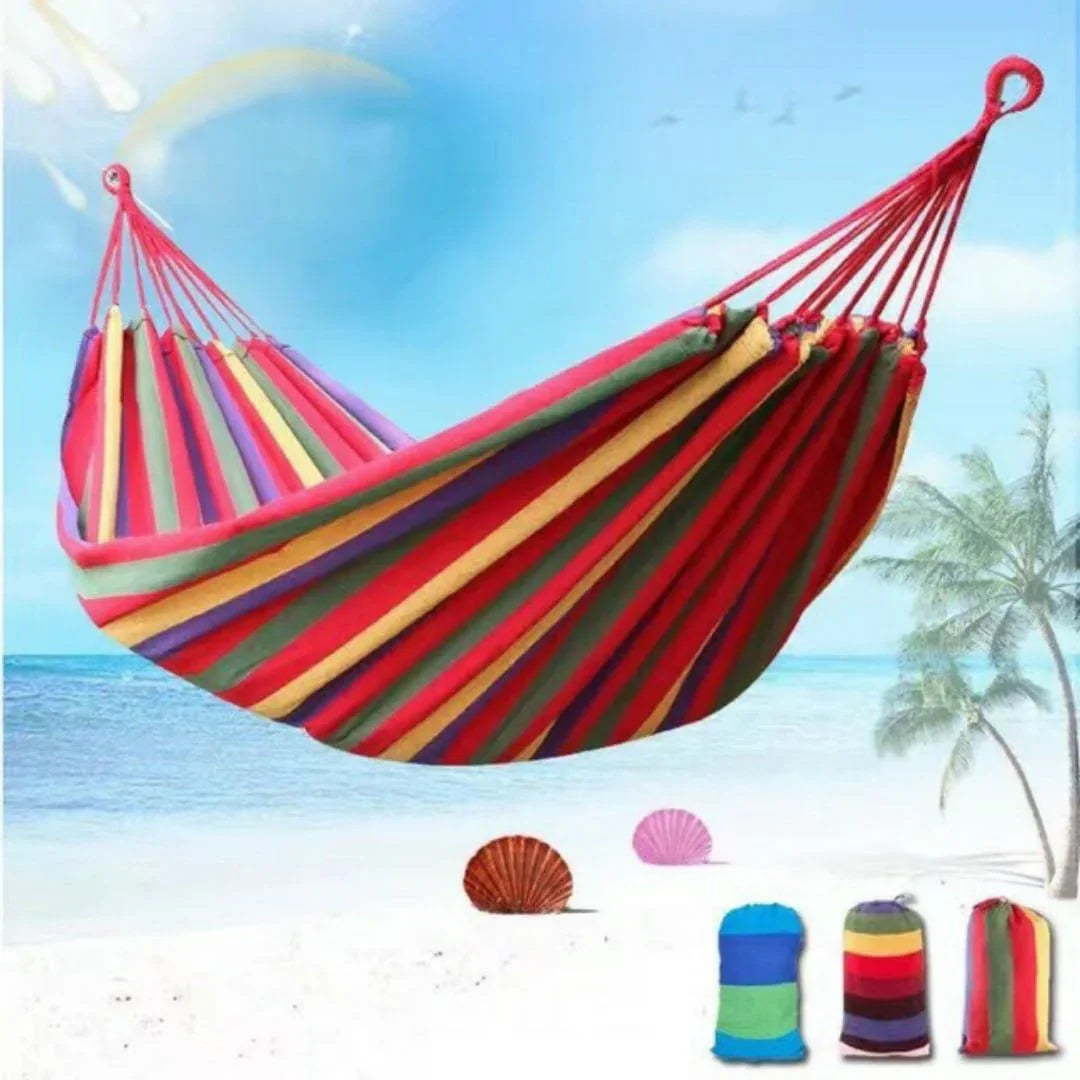 Garden Hammock: 100% Cotton Canvas Portable Hammock 78.7'' x 31.5'' - High Quality - Happydeals.lk