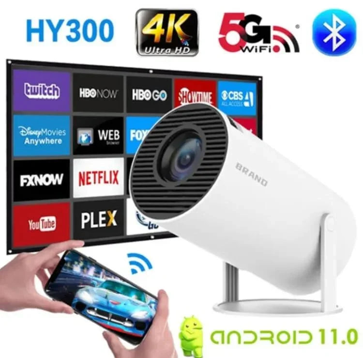 HY300 Android 11 Smart Projector Home cinema projector - Happydeals.lk
