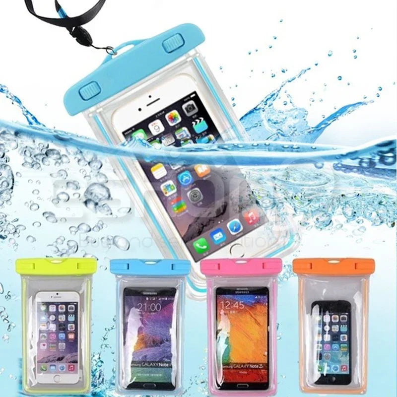 Waterproof Mobile Phone Cover Pouch with Neck Strap and Crystal Clear Windows - Happydeals.lk