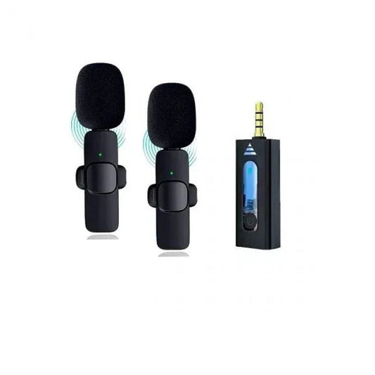 K35 Dual Wireless microphone 3,5mm Brandnew - Happy Deals