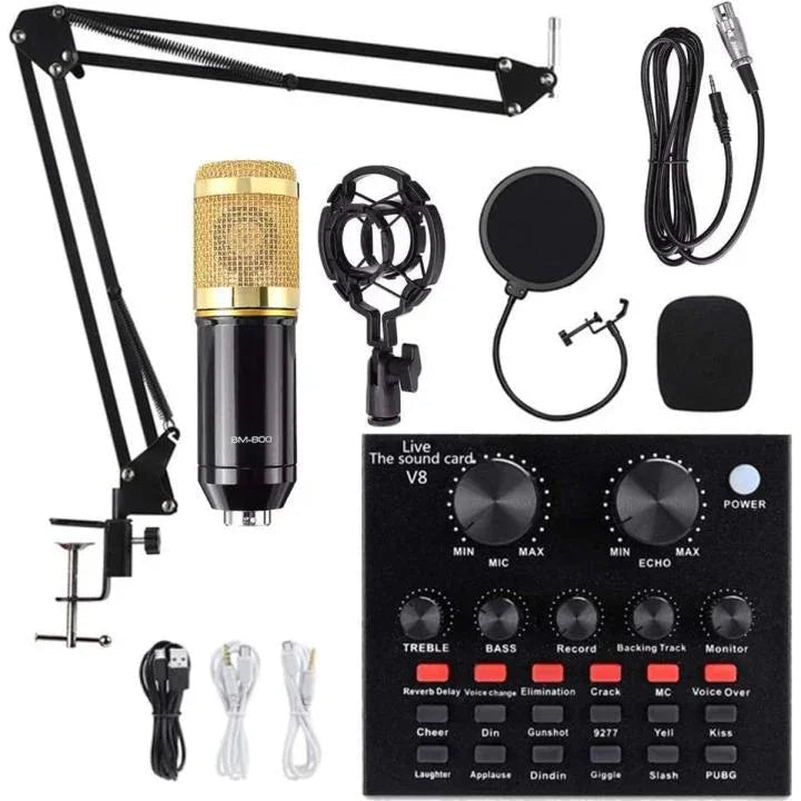 V8 Sound Card With Bm800 Condencer Microphone Brandnew - Happy Deals